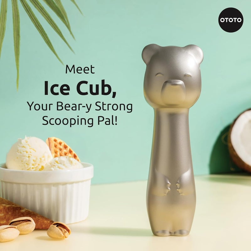 OTOTO Ice Cub Bear Ice Cream Scoop - Cool Kitchen Gadgets, White Elephant Gifts, Cute Kitchen Accessories, Funny Gifts, Stainless Steel Ice Cream Scooper, Cookie Dough Scoop, Cookie Scoop (Silver) - Image 2